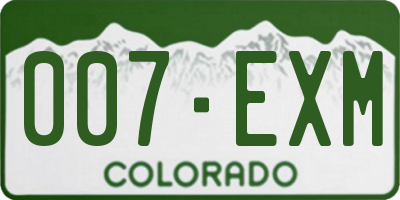CO license plate 007EXM