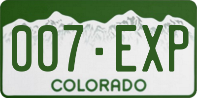 CO license plate 007EXP