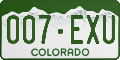 CO license plate 007EXU