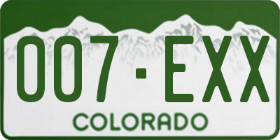 CO license plate 007EXX