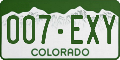 CO license plate 007EXY