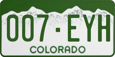 CO license plate 007EYH
