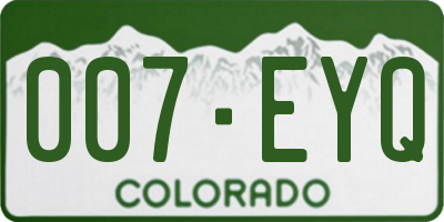 CO license plate 007EYQ