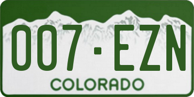 CO license plate 007EZN