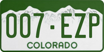 CO license plate 007EZP