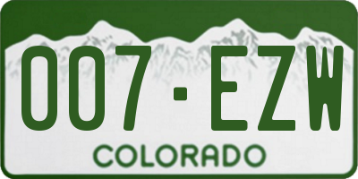 CO license plate 007EZW