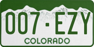 CO license plate 007EZY