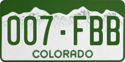 CO license plate 007FBB