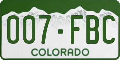 CO license plate 007FBC