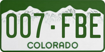 CO license plate 007FBE