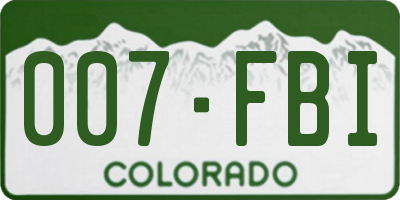 CO license plate 007FBI