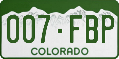 CO license plate 007FBP