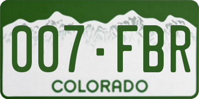 CO license plate 007FBR