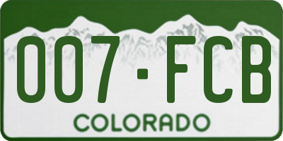 CO license plate 007FCB