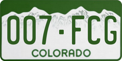 CO license plate 007FCG