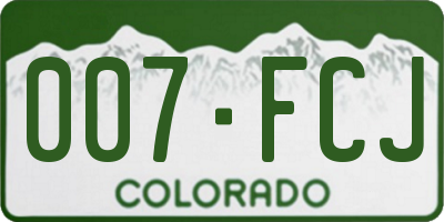 CO license plate 007FCJ