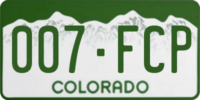 CO license plate 007FCP