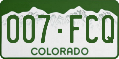 CO license plate 007FCQ