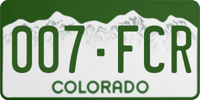 CO license plate 007FCR