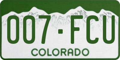 CO license plate 007FCU