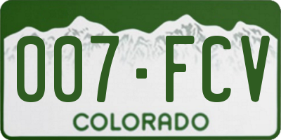 CO license plate 007FCV