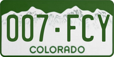 CO license plate 007FCY