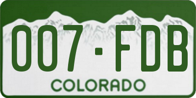 CO license plate 007FDB
