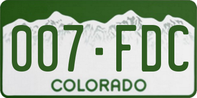 CO license plate 007FDC