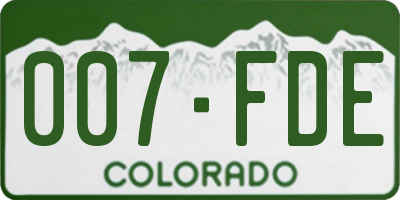 CO license plate 007FDE