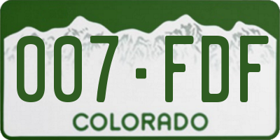 CO license plate 007FDF