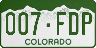 CO license plate 007FDP