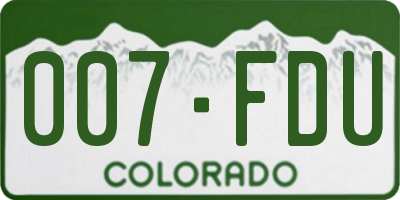 CO license plate 007FDU