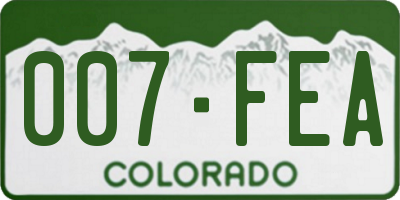 CO license plate 007FEA