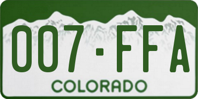 CO license plate 007FFA