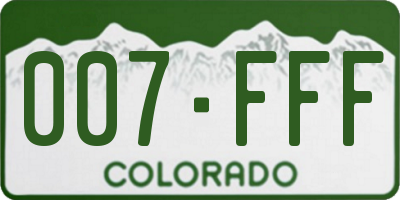 CO license plate 007FFF