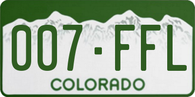 CO license plate 007FFL