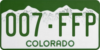 CO license plate 007FFP