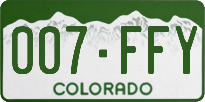 CO license plate 007FFY