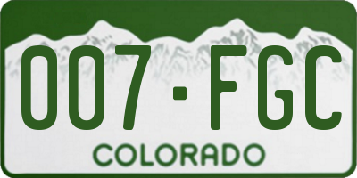CO license plate 007FGC