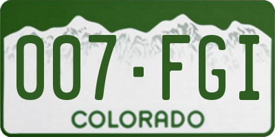 CO license plate 007FGI