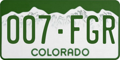 CO license plate 007FGR