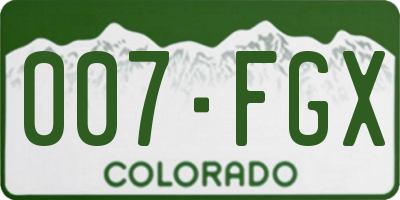 CO license plate 007FGX