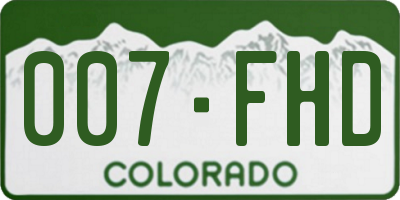 CO license plate 007FHD