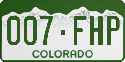 CO license plate 007FHP