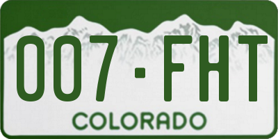 CO license plate 007FHT