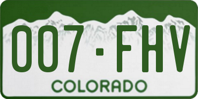 CO license plate 007FHV
