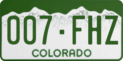 CO license plate 007FHZ