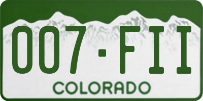 CO license plate 007FII