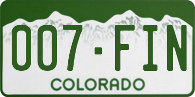 CO license plate 007FIN
