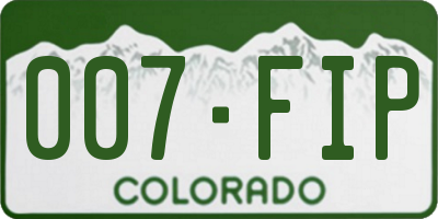 CO license plate 007FIP